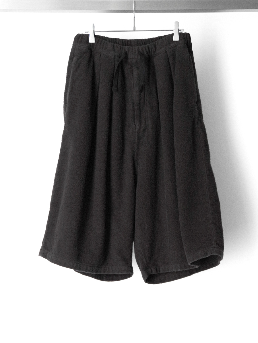 ANCELLM "BRUSHED COTTON WIDE CROPPED PANTS" - BLACK