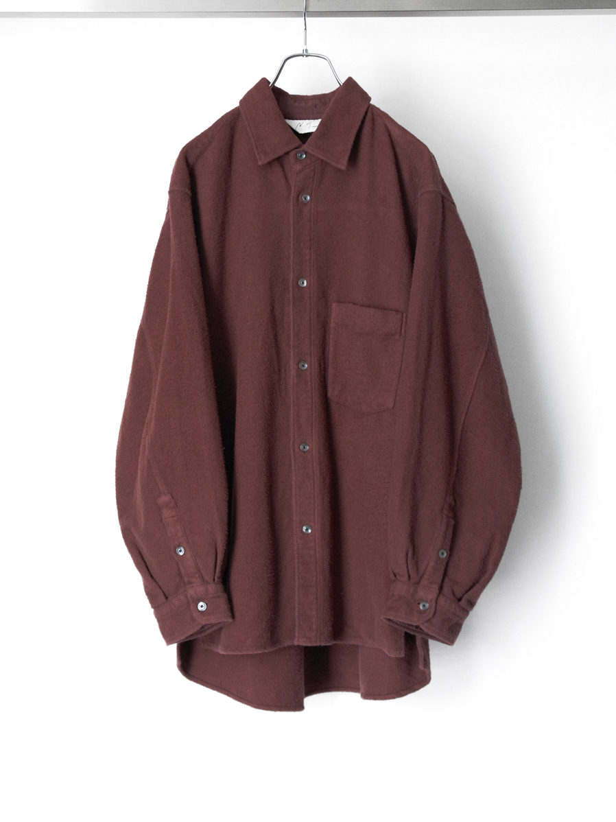 ANCELLM "BRUSHED COTTON OVER SHIRT" - MARRON