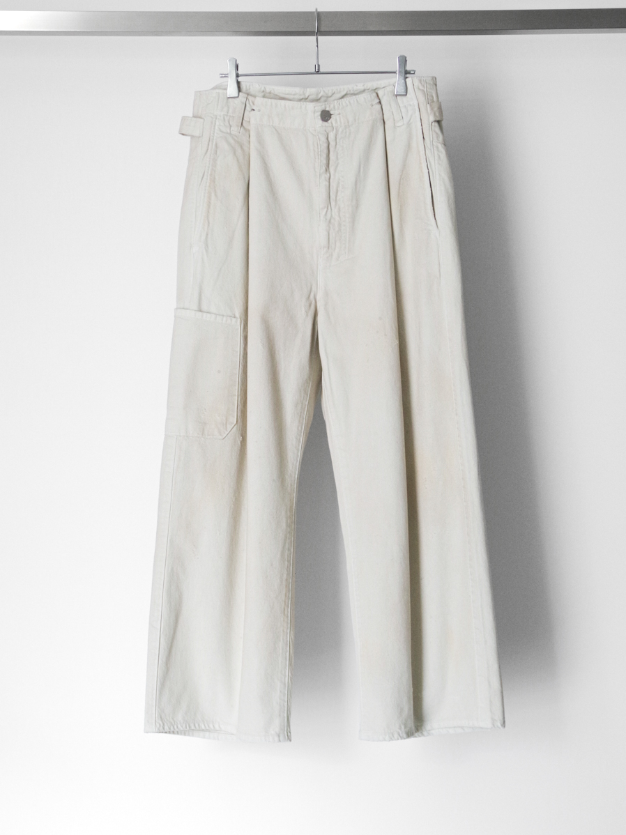 ANCELLM "DENIM PAINTER PANTS" - G.WHITE