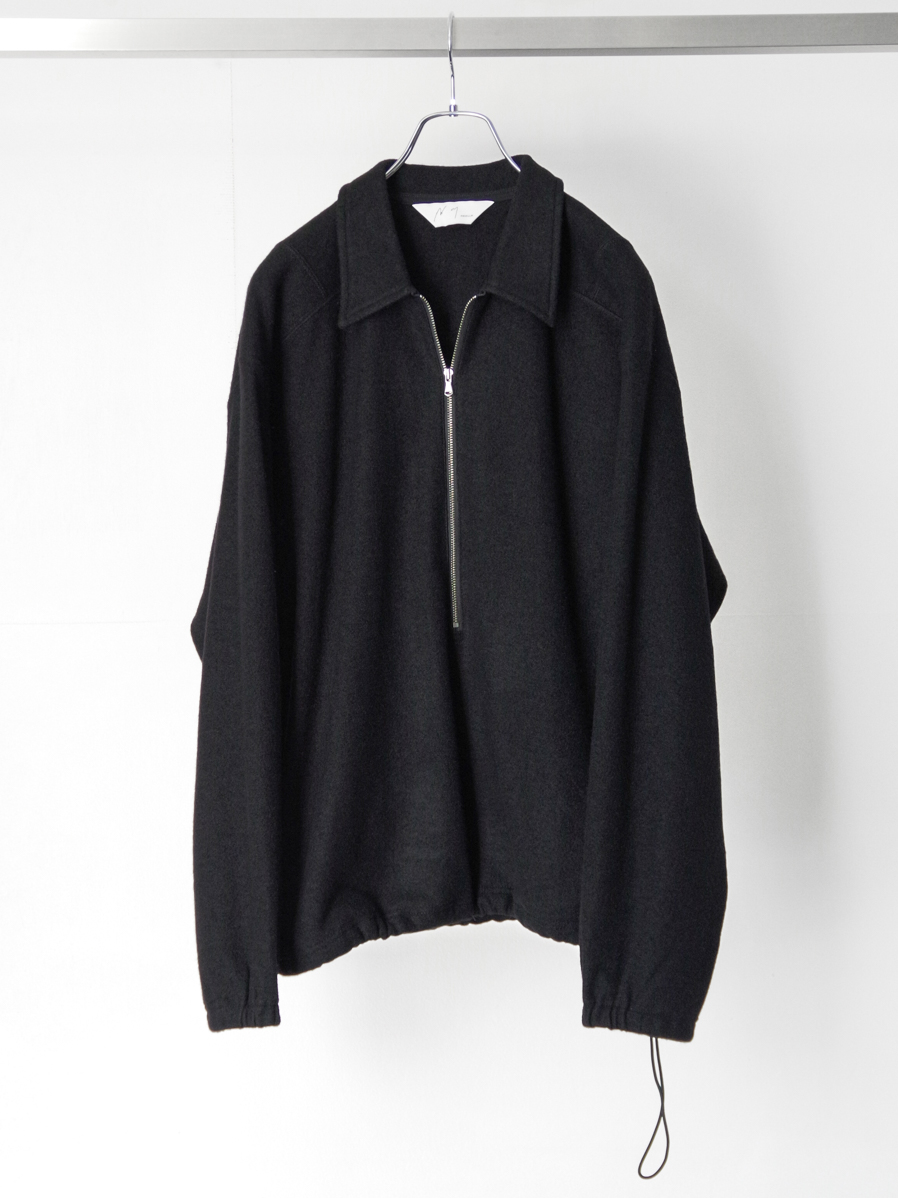 ANCELLM "WOOL PULL OVER SHIRT" - BLACK