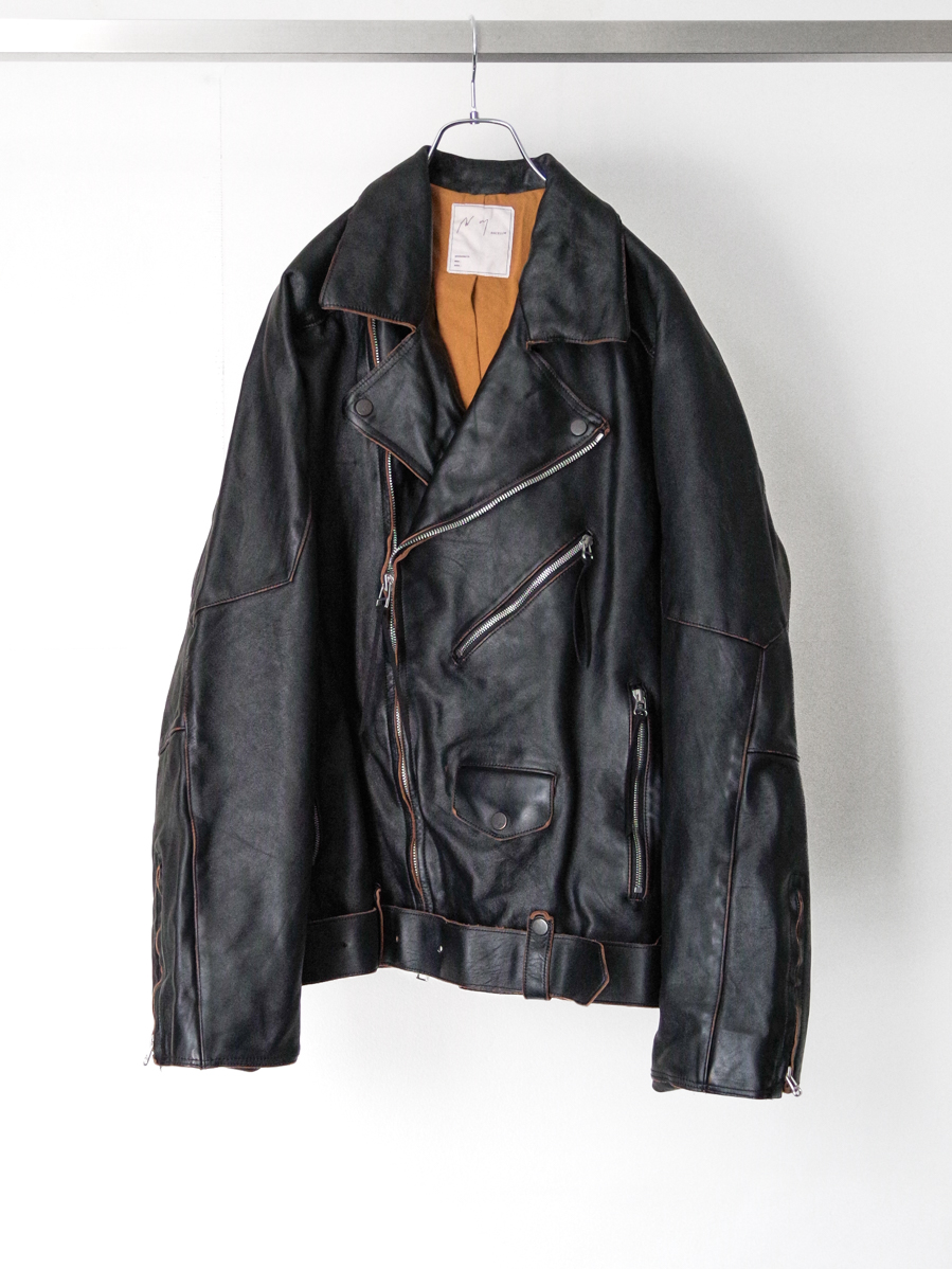 ANCELLM "AGING H.L BELTED JACKET" - BLACK