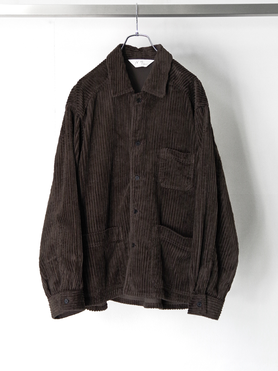 ANCELLM "CORDUROY OPEN COLLAR SHIRT" - BROWN