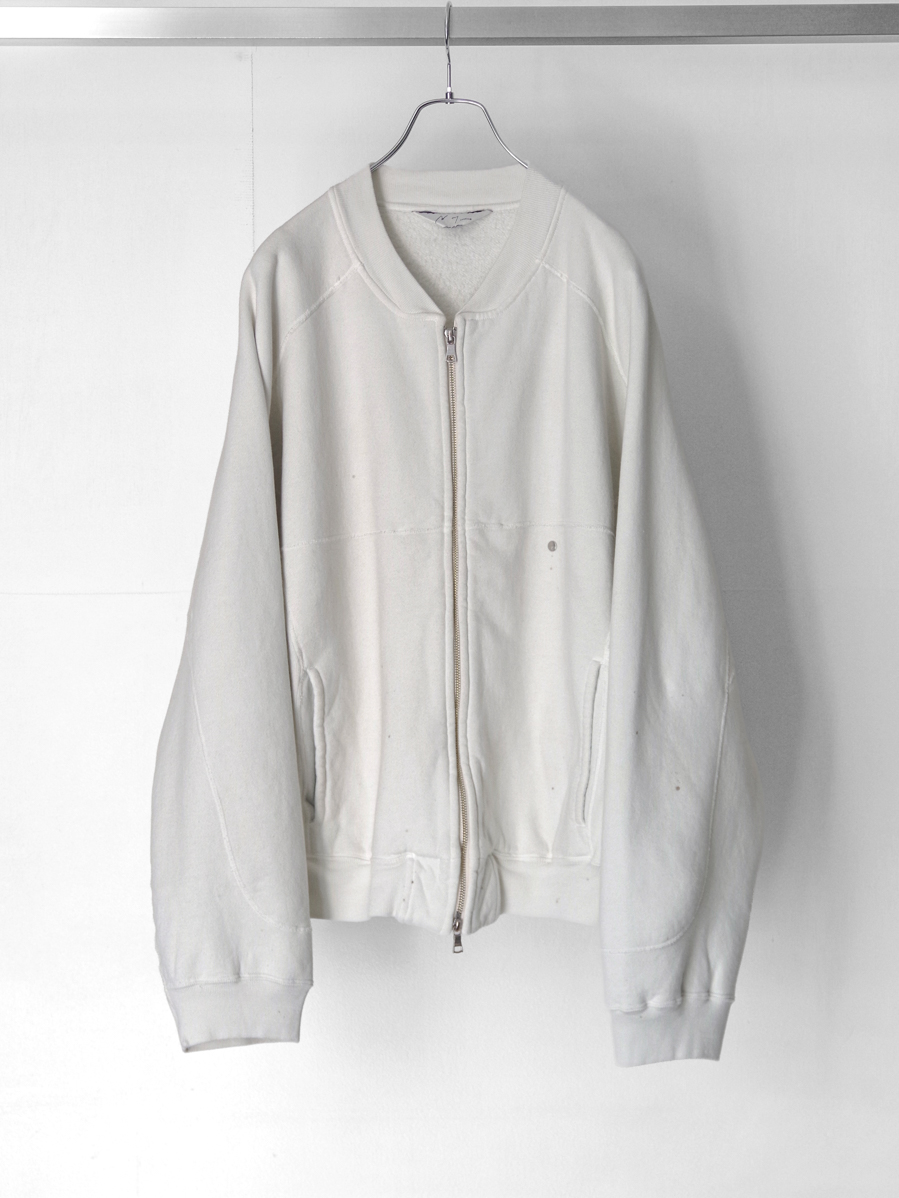 ANCELLM "FLEECE-LINED SWEAT VERSITY SHIRT" - WHITE