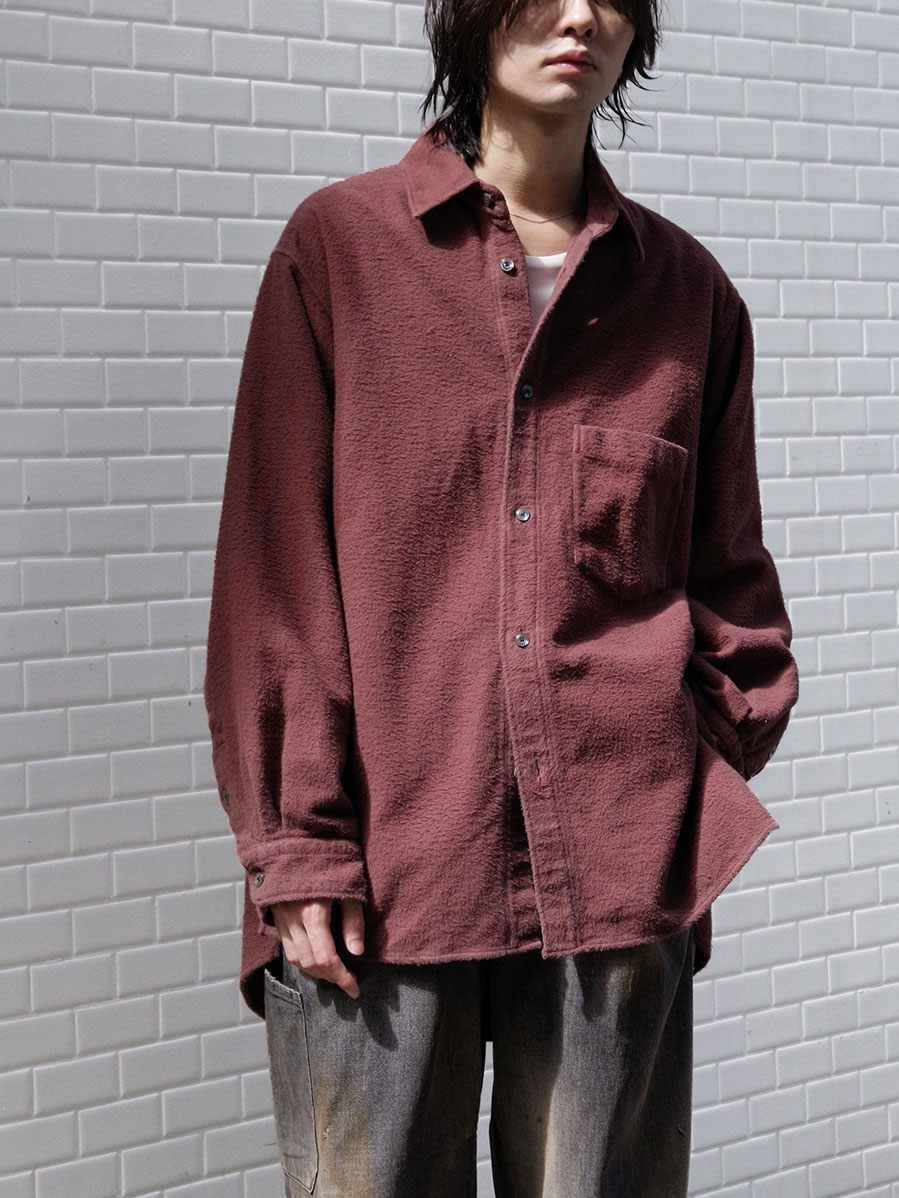 ANCELLM "BRUSHED COTTON OVER SHIRT" - MARRON