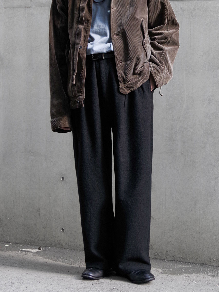 ANCELLM "WOOL CUT SLACKS" - BLACK