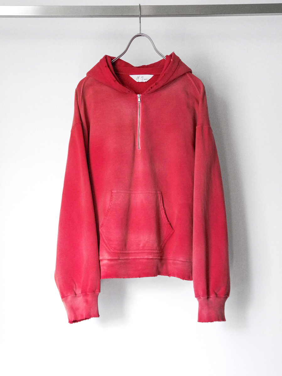 ANCELLM "LIGHT LOOP ZIP HOODIE" - RED