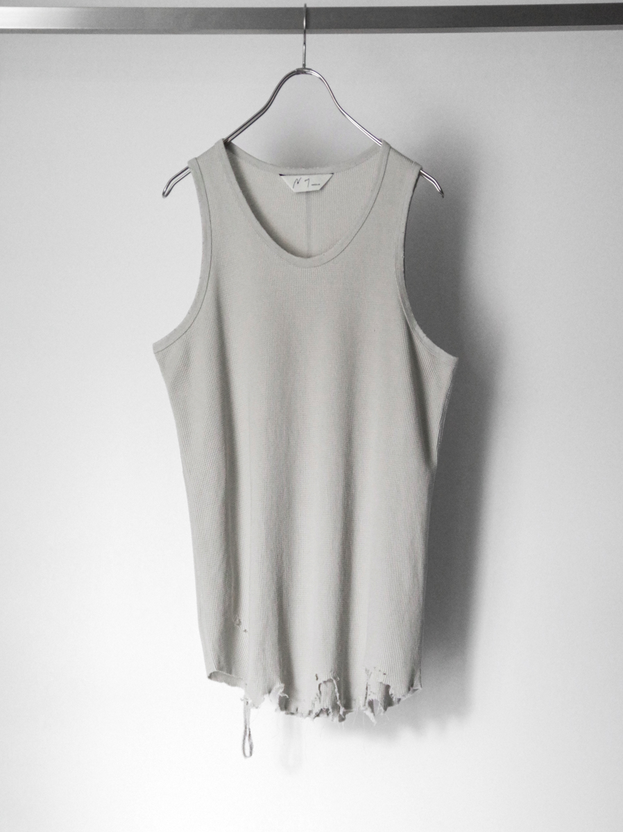 ANCELLM "DAMAGE WAFFLE TANK" - GREIGE