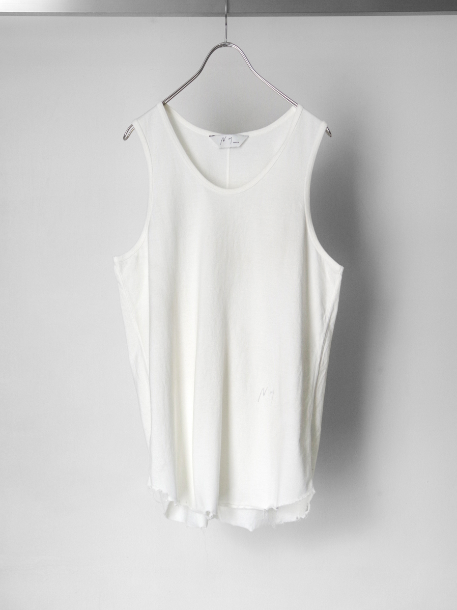 ANCELLM "UNEVENNESS TANK TOP" - G.WHITE
