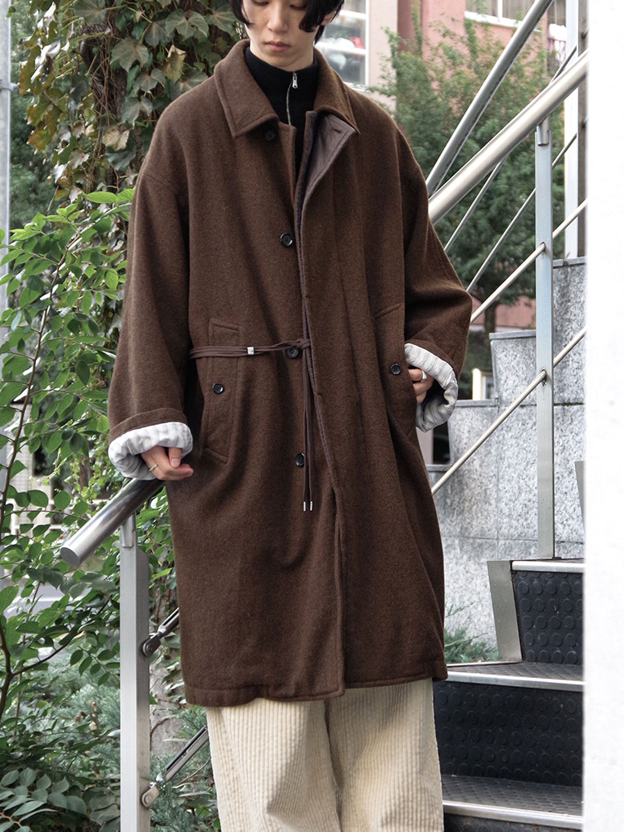 ANEI "ROUND COAT TWEED" - DK.BROWN
