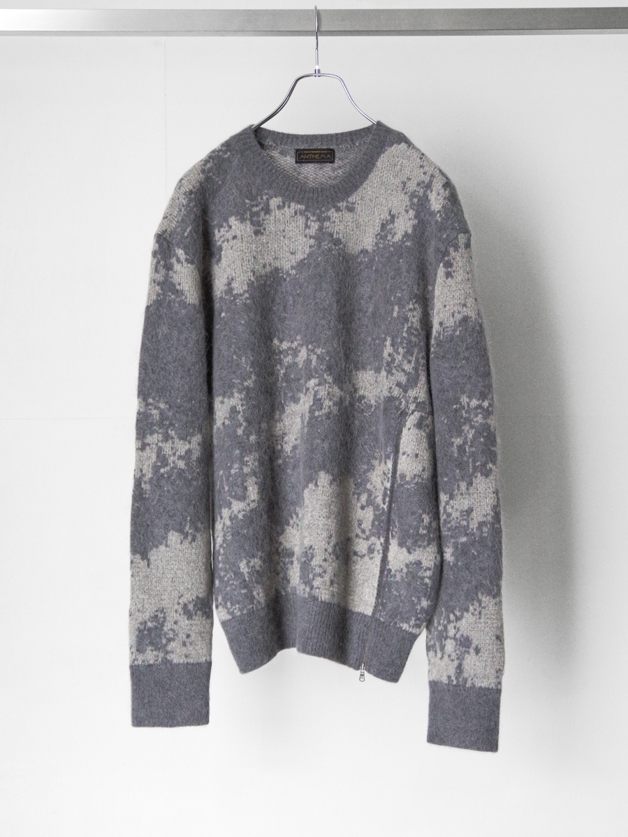 ANTHEM A "SURI-ALPACA JACQUARD KNIT PULLOVER" - GRAY