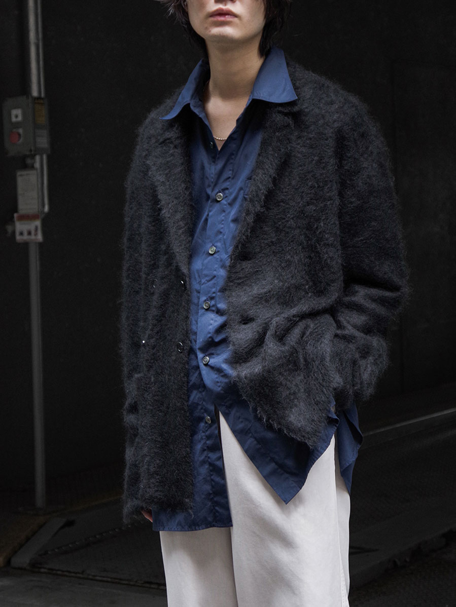 ANTHEM A "SUPER KID MOHAIR KNIT JACKET" - BLACK