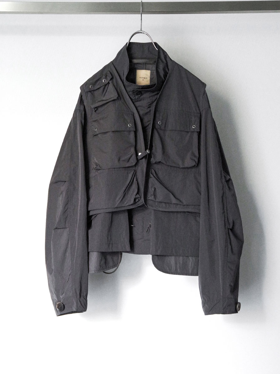 ANTHEM A "DOCKING NYLON SHORT BLOUSON" - GRAY