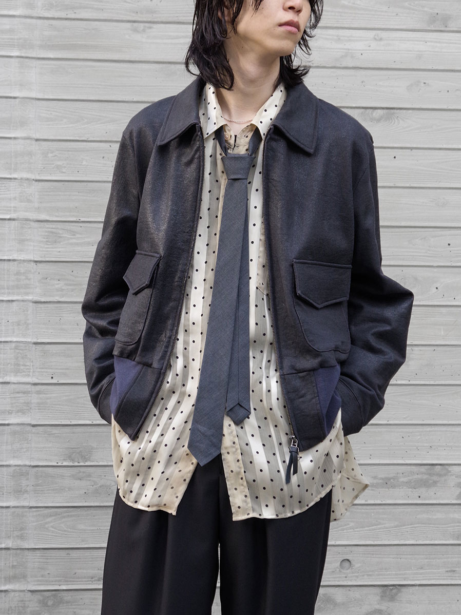 ANTHEM A "CRACK TERRY BLOUSON" - BLUE GRAY