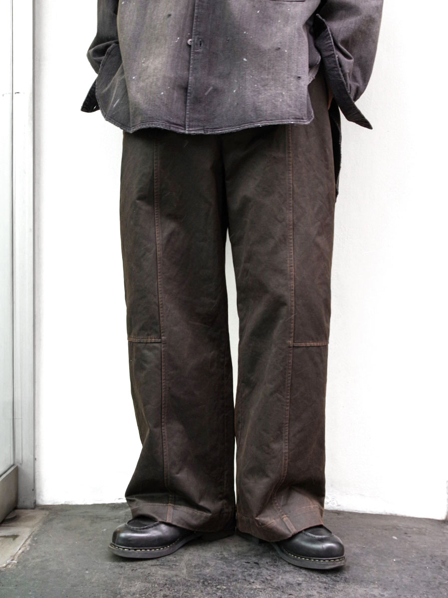 ANTHEM A "WAX COATING NO-BRAINER PANTS" - BROWN