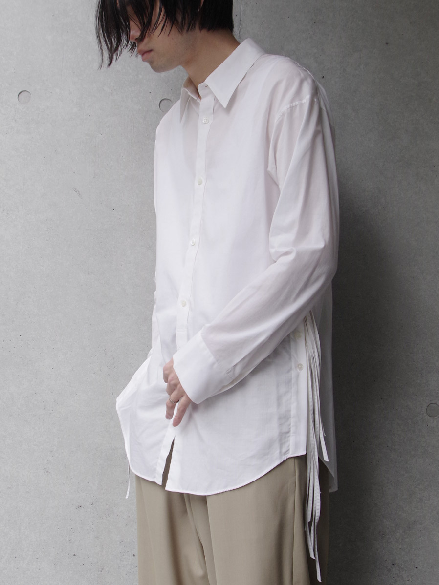 BED J.W. FORD (ベッドフォード) "Ribbon Shirt" ＜シャツ＞ - WHITE