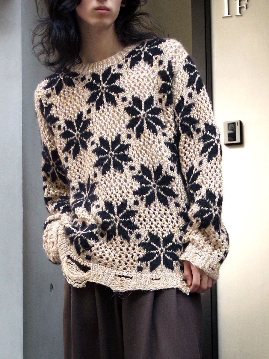 BED J.W. FORD Damage Sweater ラメ ダメージ ニット 2023SS】 BED J.W. FORD (ベッドフォード) 