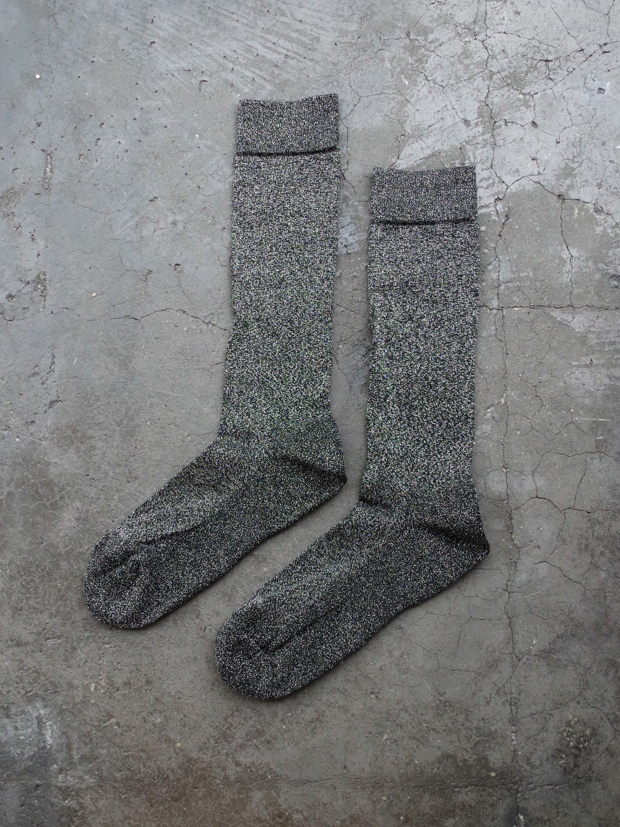 BED J.W. FORD "Glitter Long Socks" - SILVER