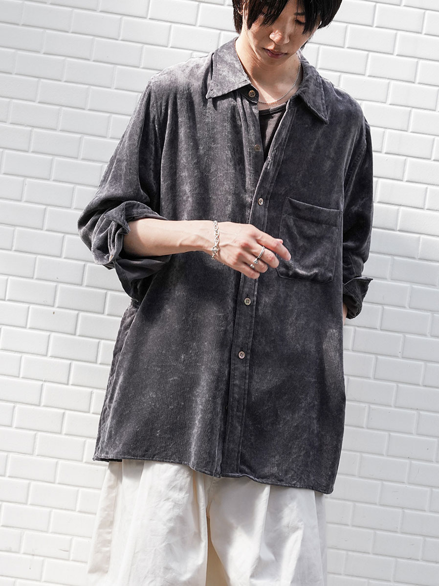 BED J.W. FORD "Holiday - Velvet Shirt" - GRAY