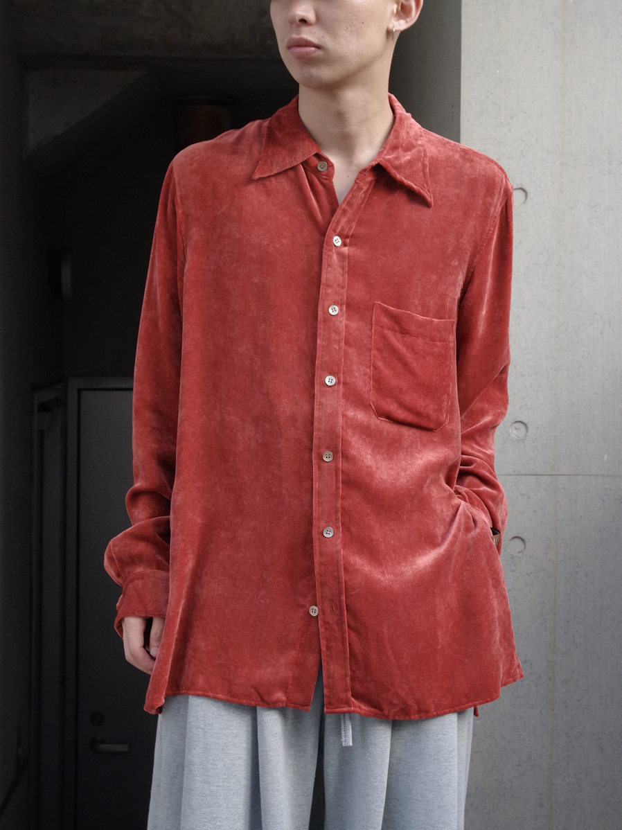 BED J.W. FORD "Holiday - Velvet Shirt" - RED