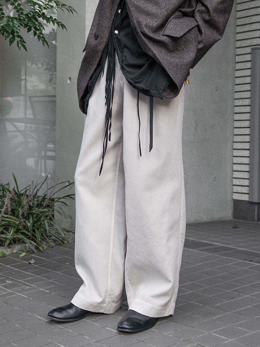 soe "Railway Wide Leg Trousers" - PINK BEIGE