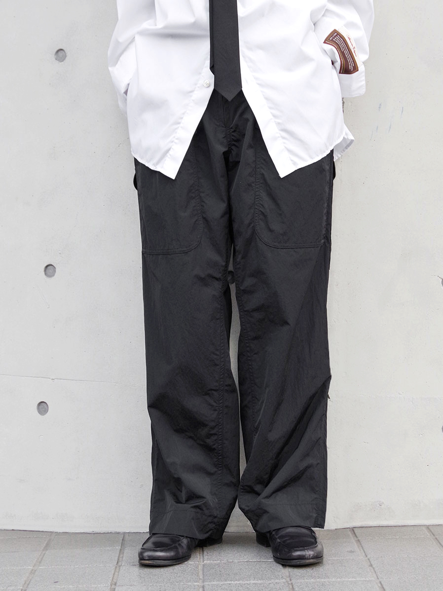 ANTHEM A "NYLON MILITARY BELTED PANTS" - BLACK