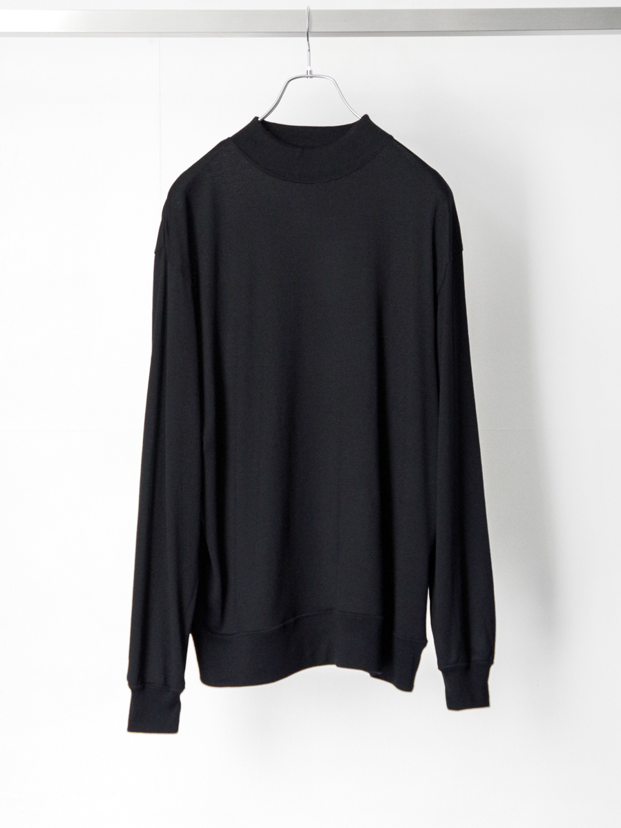 CUINIIE "relaxed fit mock neck cut and sew" - black