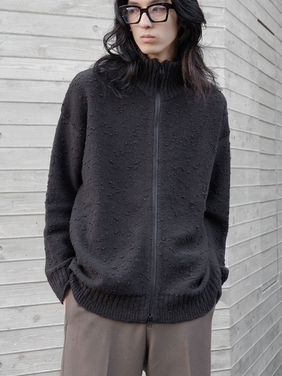 Dulcamara "24AW ラージノットドライバーズニット" - CHARCOAL