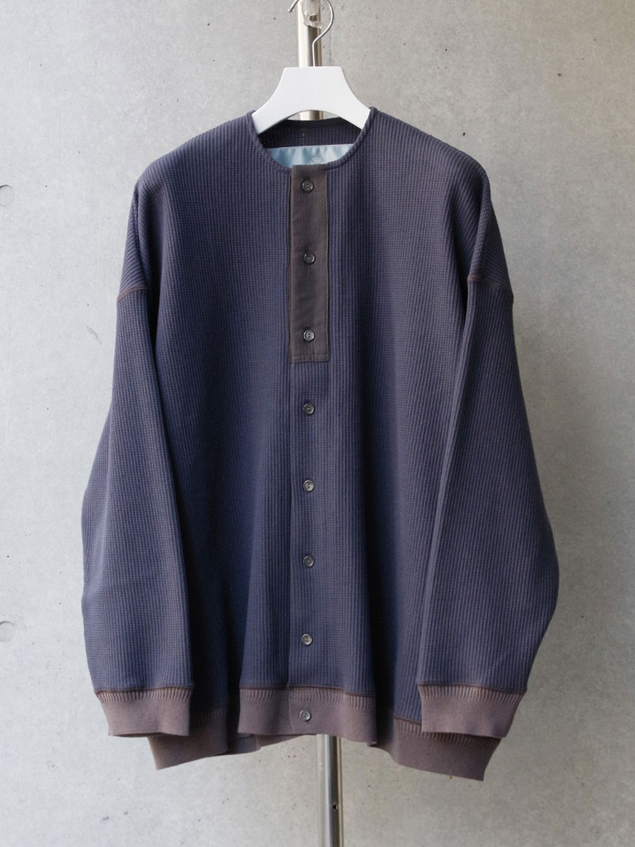 Dulcamara "24SS ワッフルヘンリーネックCD" - NAVY GRAY