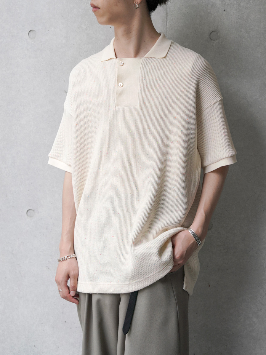 Dulcamara "24SS ワッフルSスリーブポロ" - KINARI
