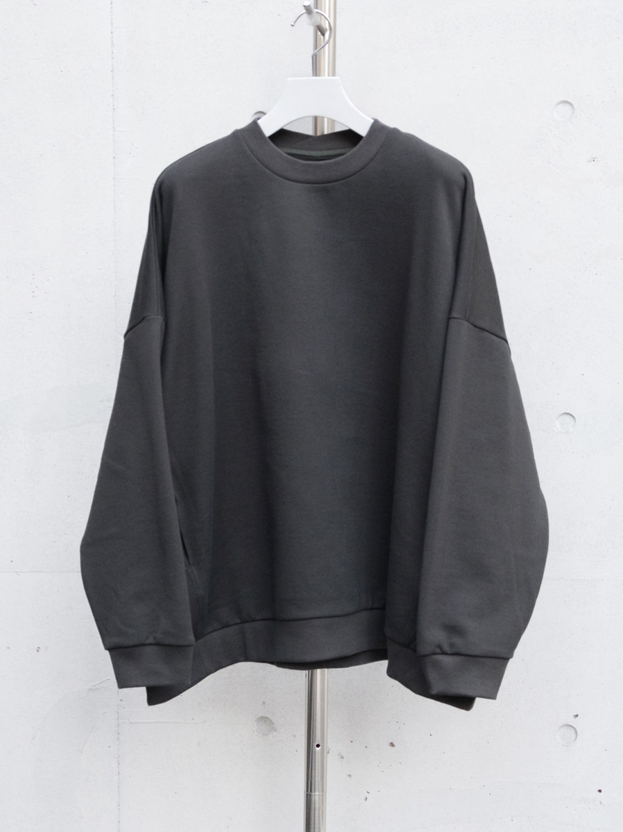 Dulcamara "24SS ラップリブワイドSWトレーナー" - CHARCOAL GRAY