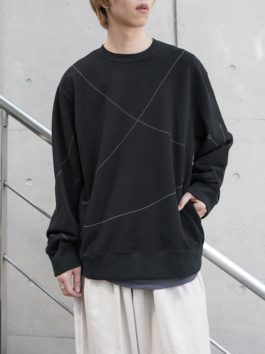 EMAM "STITCH CREW NECK SWEAT" - BLACK