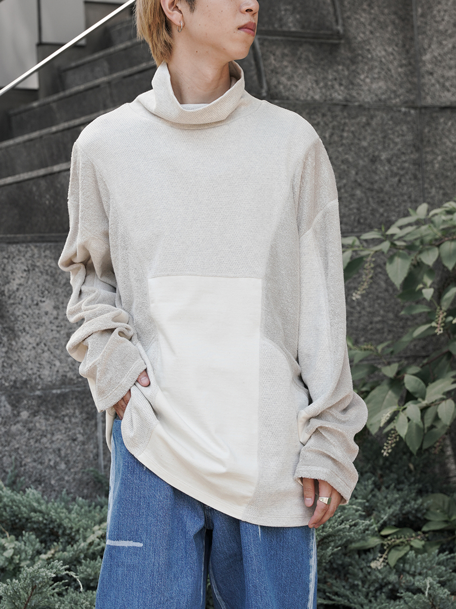 EMAM "SWITCHING TURTLE NECK TEE" - CREAM