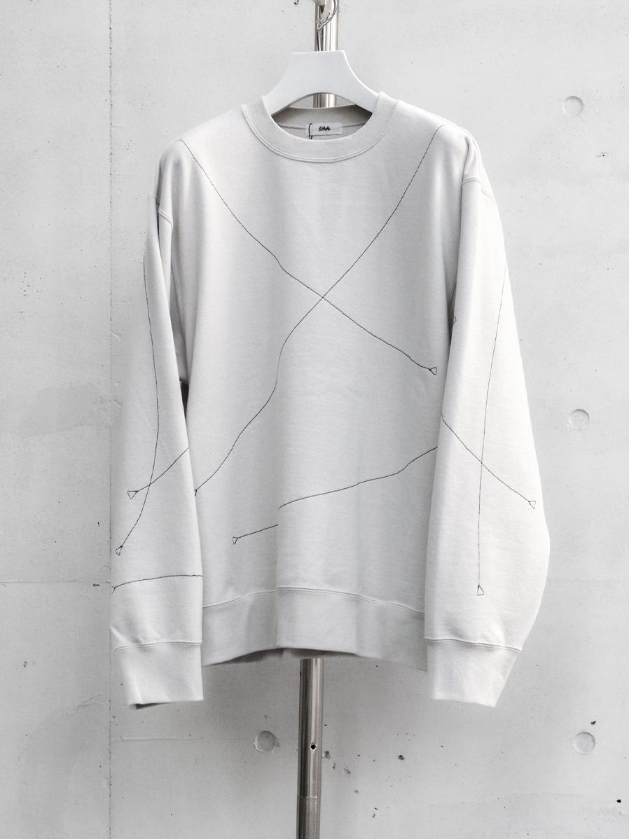 EMAM "STITCH CREW NECK SWEAT" - GRAY BEIGE