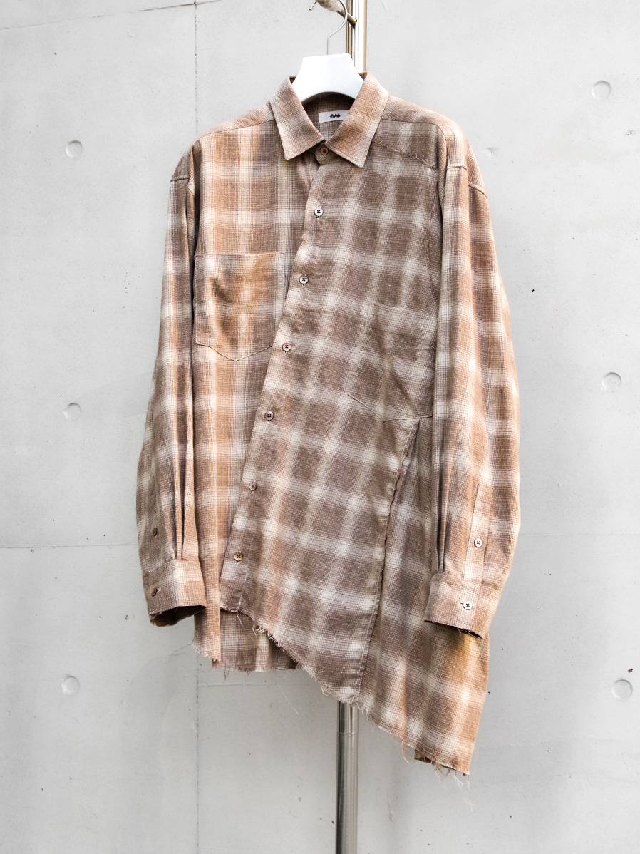 EMAM "ASYMMETRY CUTOFF SHIRT" - BEIGE