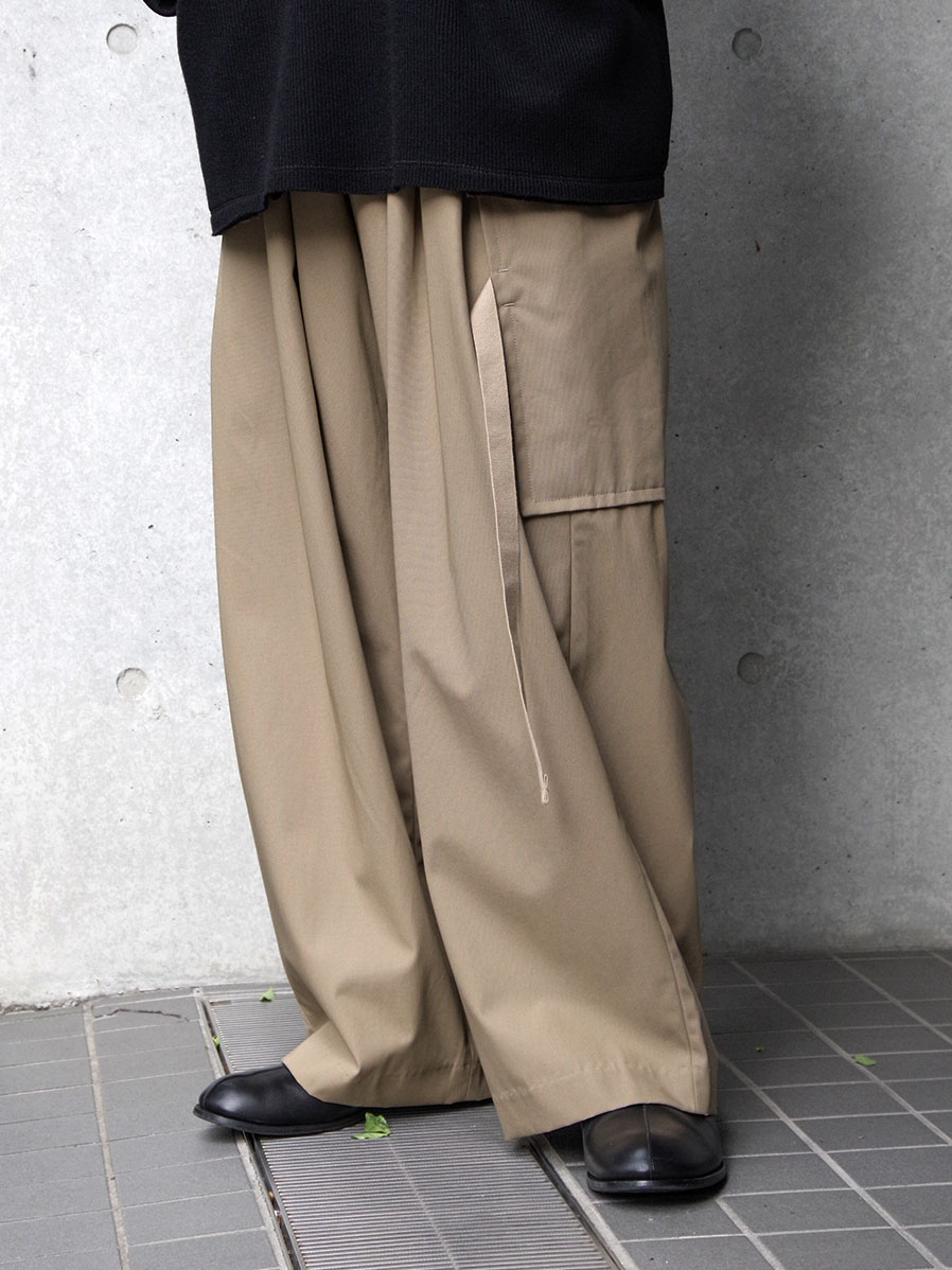 ALMOSTBLACK "WOVEN 6POCKET PANTS" - BEIGE