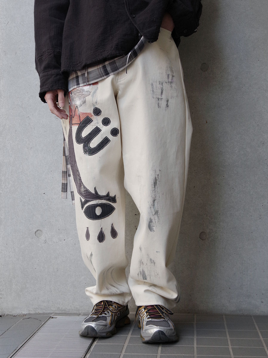 EMAM "Patchwork Painted Denim Pants"