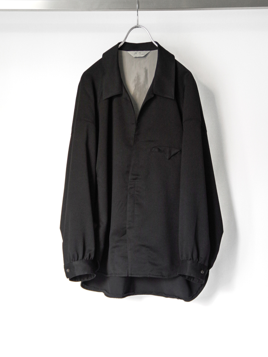 ANCELLM "VEGAN SUEDE LONG SHIRT" - BLACK