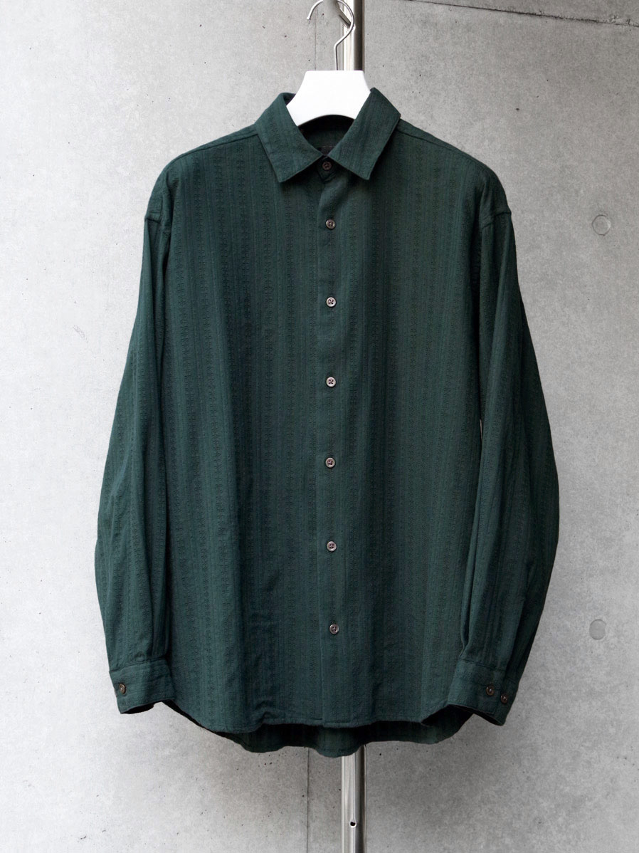 JUHA "GARMENTDYE LENO CLOTH L/S SHIRT" - GREEN