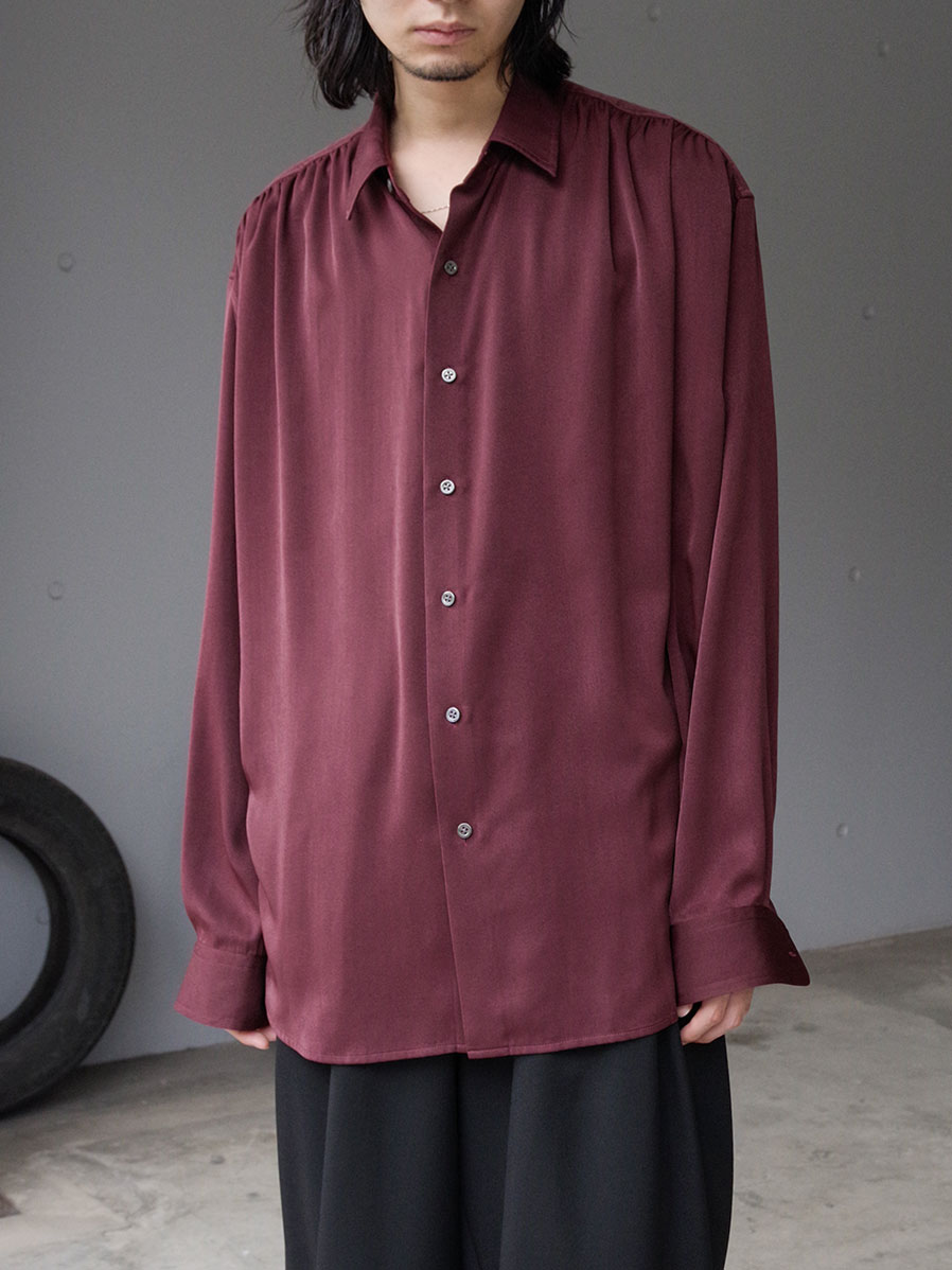 JUHA "HUSH GATHER L/S SHIRT" - BORDEAUX