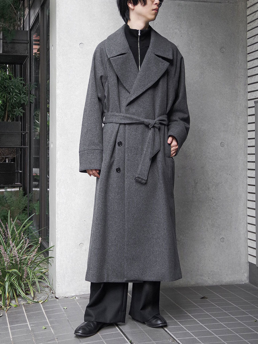 JUHA "BELTED OVER COAT" - GRAY