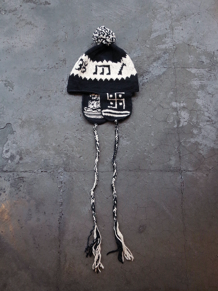 LEH "Ear Flap Knit Cap" - Black Mix(Om)