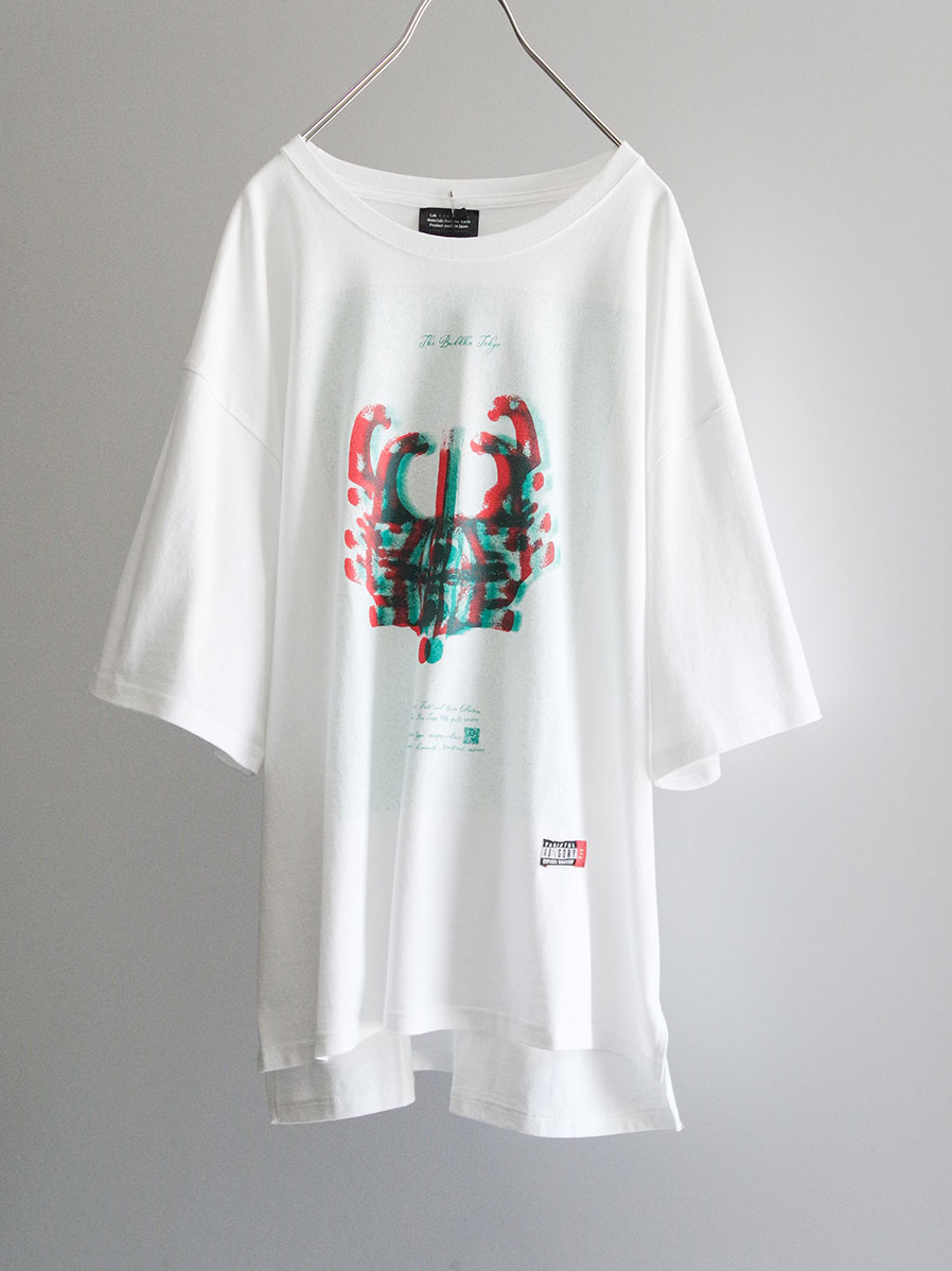 LEH "Contemporary Big Size Slit T-SH" - White