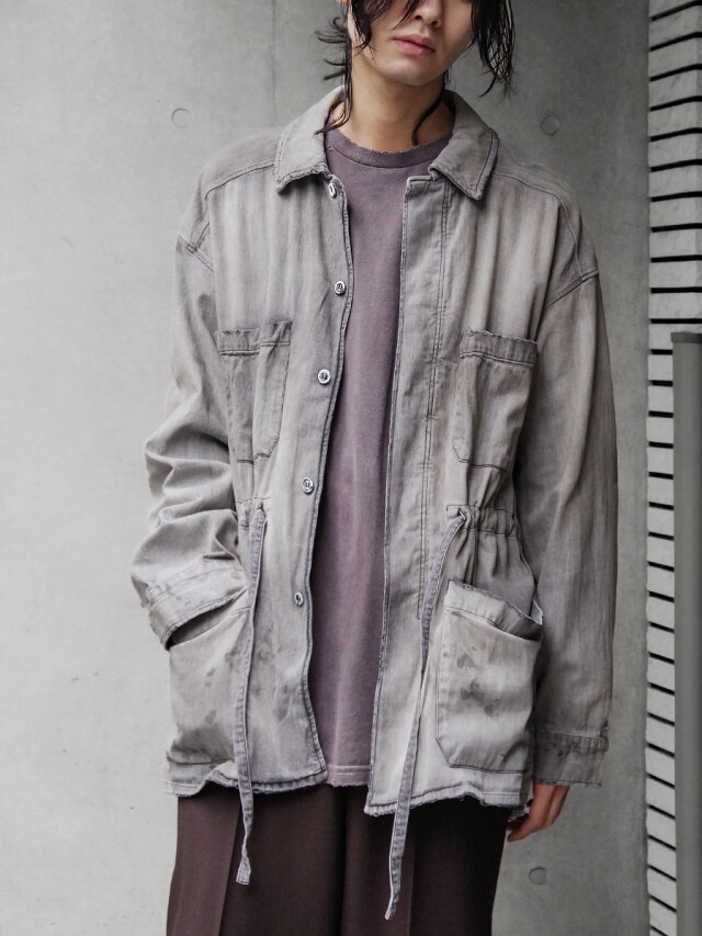 ANCELLM "AGING DENIM SHIRT JACKET" - BLACK