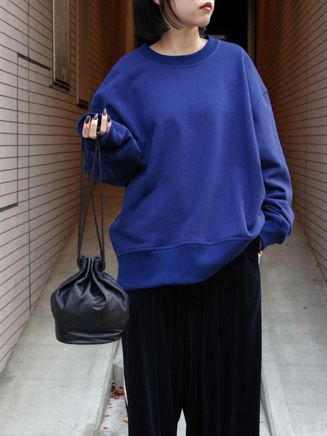 PATRICK STEPHAN　ドローイング レザーショルダーバッグ　巾着 レザー巾着 cell phone bag drawstring BLACK／PATRICK STEPHAN