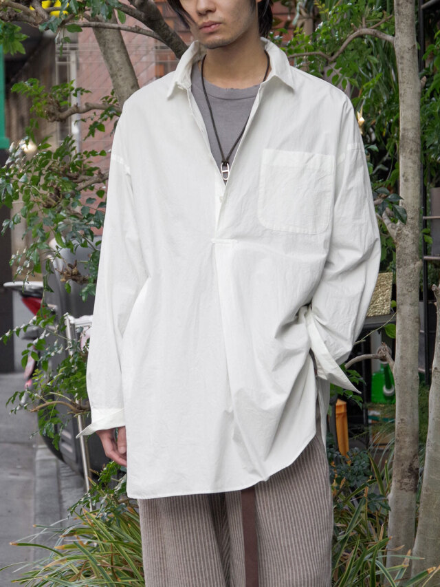 YOKO SAKAMOTO "PULLOVER SHIRT" - WHITE