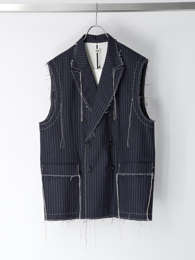 EMAM "Hand stitched cut off vest" - BLACK