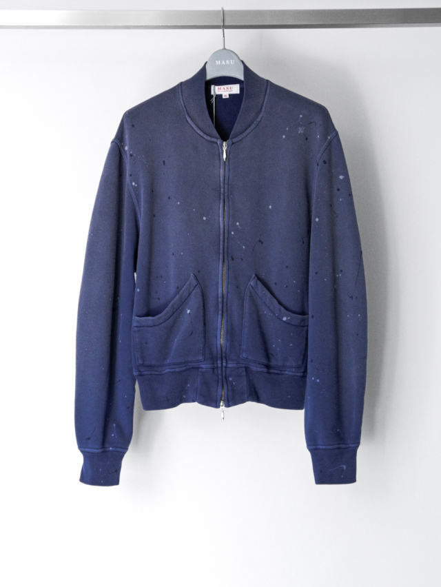MASU "CLOVER SPLATTER SWEAT BLOUSON" - FRENCH BLUE