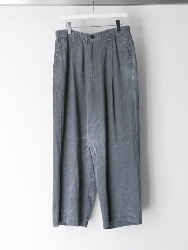 VOAAOV "PIGMENT CUPRO Tuck Wide Pants" - CHARCOAL