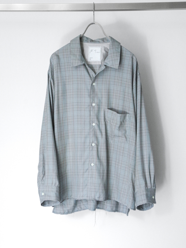ANCELLM "AGING RAYON CHECK SHIRT" - BLUE