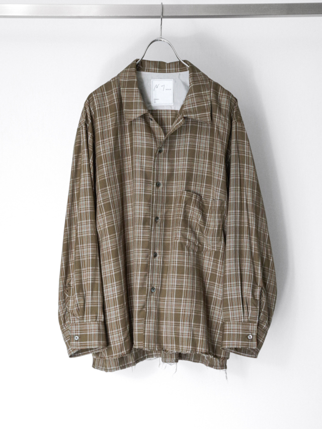 ANCELLM "AGING RAYON CHECK SHIRT" - GREEN